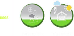 Usos Interiores y exteriores